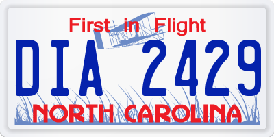 NC license plate DIA2429