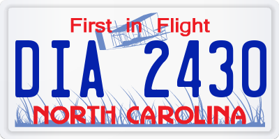NC license plate DIA2430