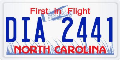 NC license plate DIA2441