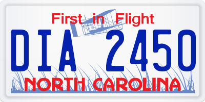 NC license plate DIA2450