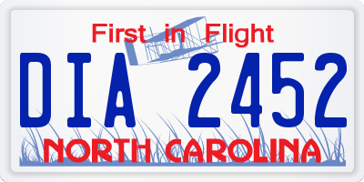 NC license plate DIA2452