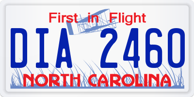 NC license plate DIA2460