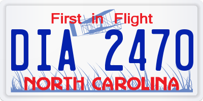 NC license plate DIA2470