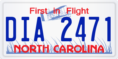 NC license plate DIA2471