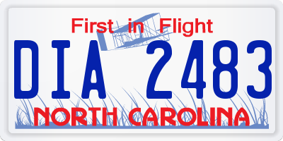 NC license plate DIA2483