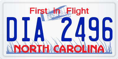 NC license plate DIA2496