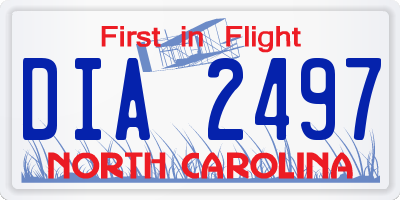 NC license plate DIA2497