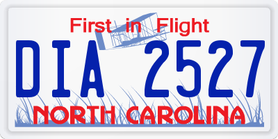 NC license plate DIA2527