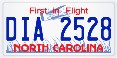 NC license plate DIA2528