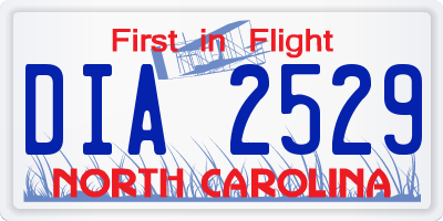 NC license plate DIA2529
