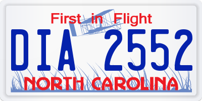 NC license plate DIA2552