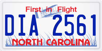 NC license plate DIA2561
