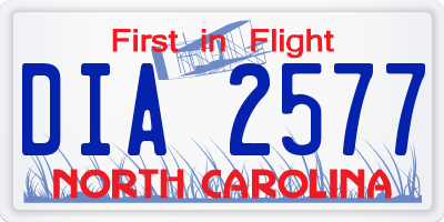 NC license plate DIA2577