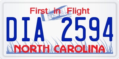 NC license plate DIA2594