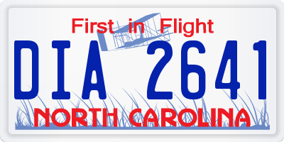NC license plate DIA2641