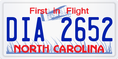 NC license plate DIA2652