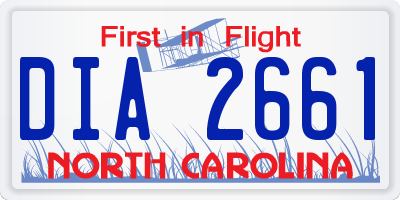NC license plate DIA2661