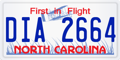 NC license plate DIA2664