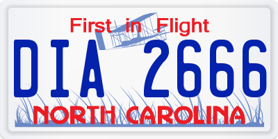 NC license plate DIA2666