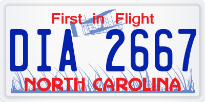 NC license plate DIA2667