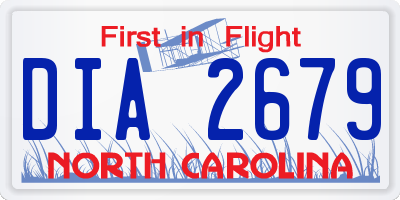 NC license plate DIA2679
