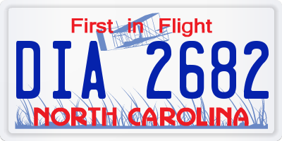 NC license plate DIA2682