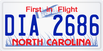 NC license plate DIA2686