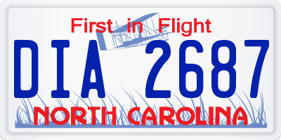 NC license plate DIA2687
