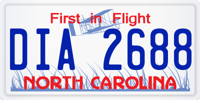 NC license plate DIA2688