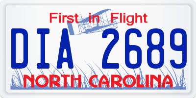 NC license plate DIA2689