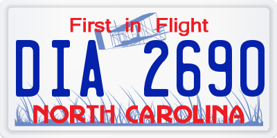 NC license plate DIA2690