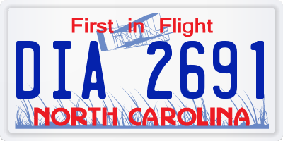 NC license plate DIA2691