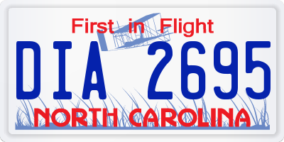 NC license plate DIA2695