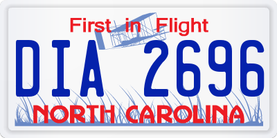 NC license plate DIA2696