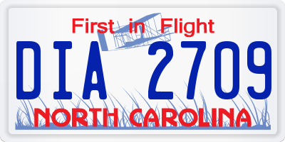 NC license plate DIA2709