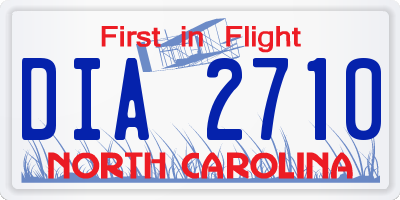 NC license plate DIA2710