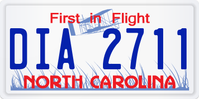 NC license plate DIA2711