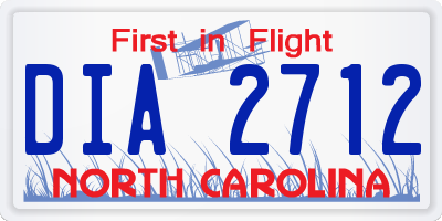 NC license plate DIA2712