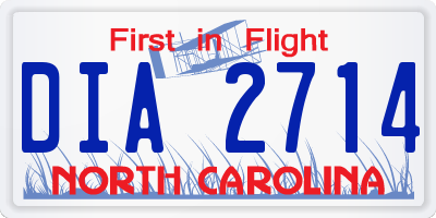 NC license plate DIA2714