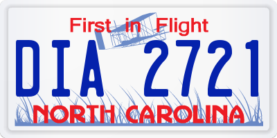 NC license plate DIA2721