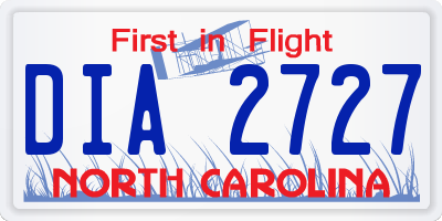NC license plate DIA2727