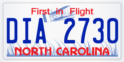 NC license plate DIA2730