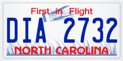 NC license plate DIA2732