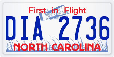 NC license plate DIA2736