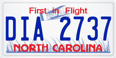 NC license plate DIA2737