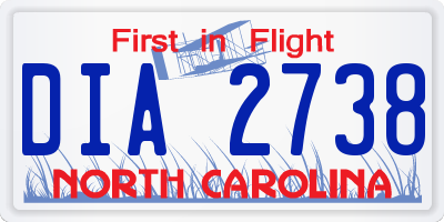 NC license plate DIA2738