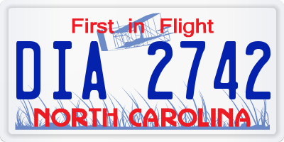 NC license plate DIA2742