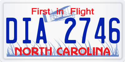 NC license plate DIA2746