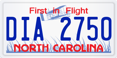 NC license plate DIA2750
