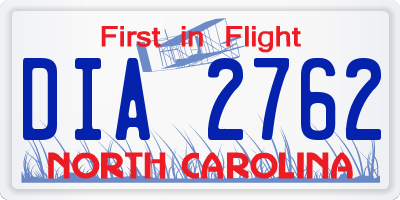 NC license plate DIA2762